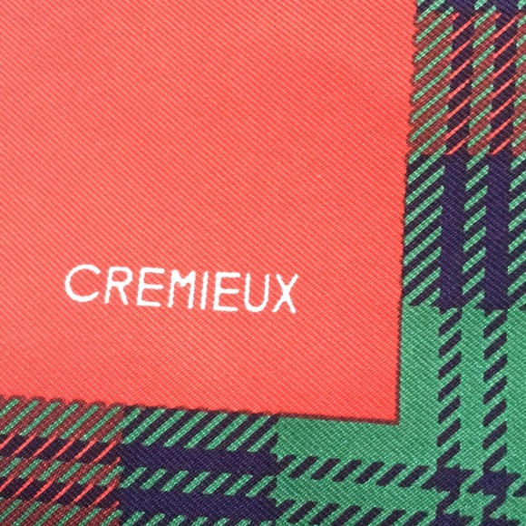NWOT Cremieux Silk Square Scarf Red      W/ Green Plaid - Picture 6 of 8